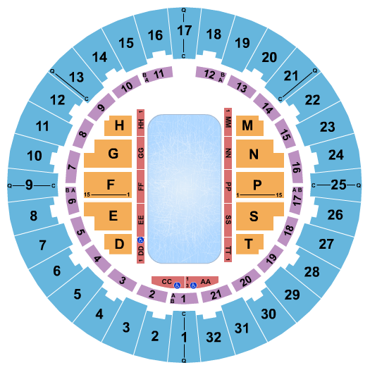 Neal S. Blaisdell Center - Arena Ice Show Seating Chart