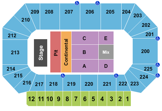 Nebraska State Fairgrounds Endstage Pit & Cont Seating Chart