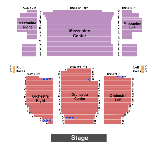 seating chart for Neil Simon Theatre - Endstage - eventticketscenter.com