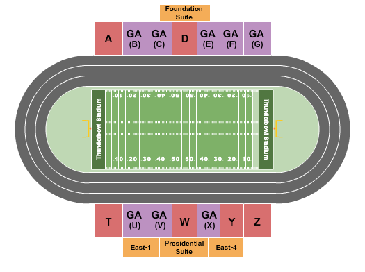 Neta and Eddie DeRose Thunderbowl Stadium Football Seating Chart