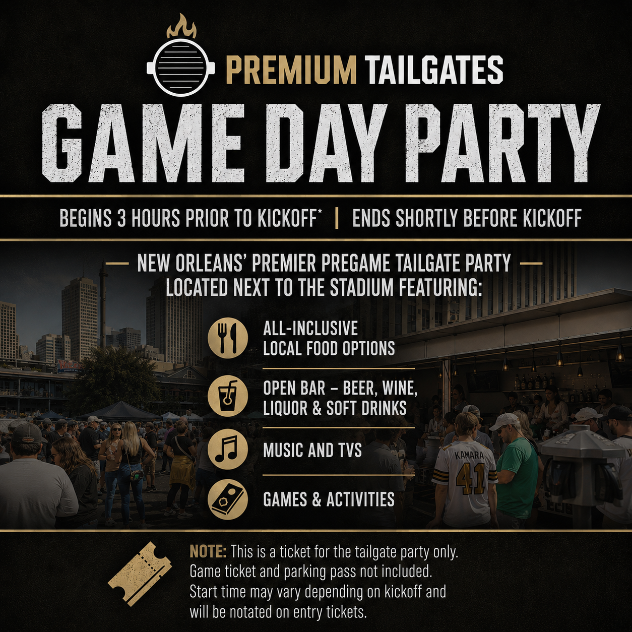 Premium Tailgate Party: New Orleans Saints vs. Cleveland Browns