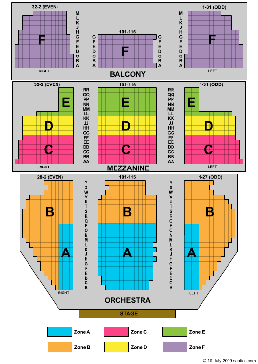 New Amsterdam Theatre End Stage Seating Chart