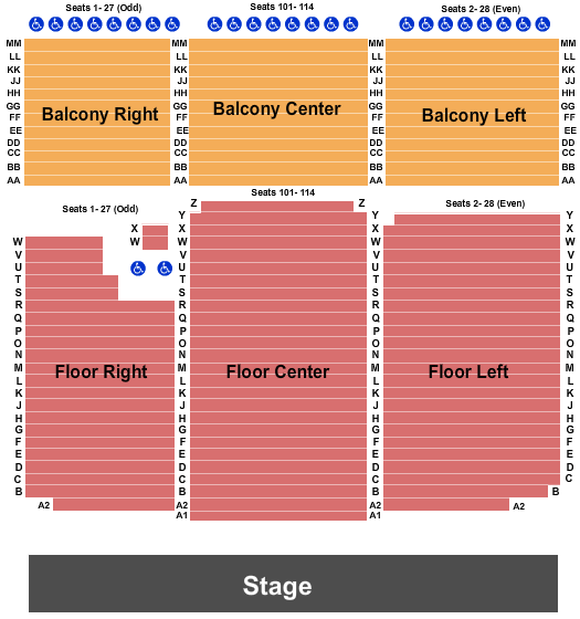 Comedy Barn Seating Chart