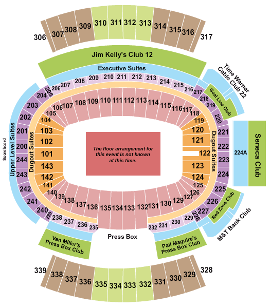 Highmark Stadium Generic Field Seating Chart