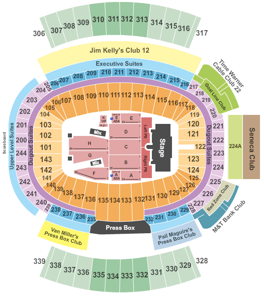 Highmark Stadium Guns N Roses Seating Chart