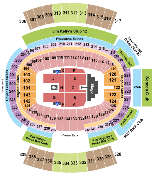 Highmark Stadium Seating Chart And Maps - Buffalo