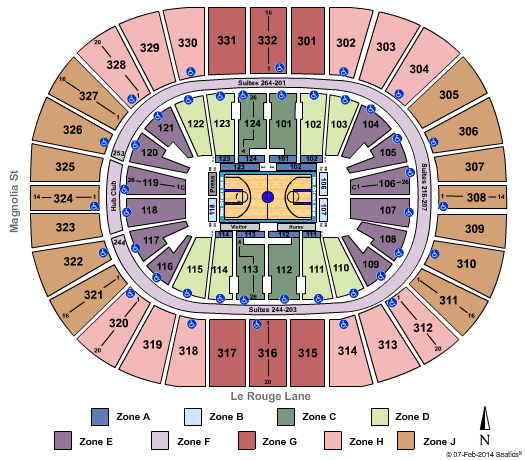 Smoothie King Center 2014 NBA All Star - Zone Seating Chart