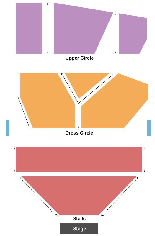 New Wimbledon Theatre End Stage Seating Chart