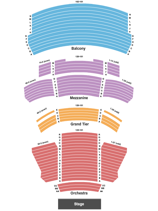 seating chart for New York City Center MainStage - End Stage - eventticketscenter.com