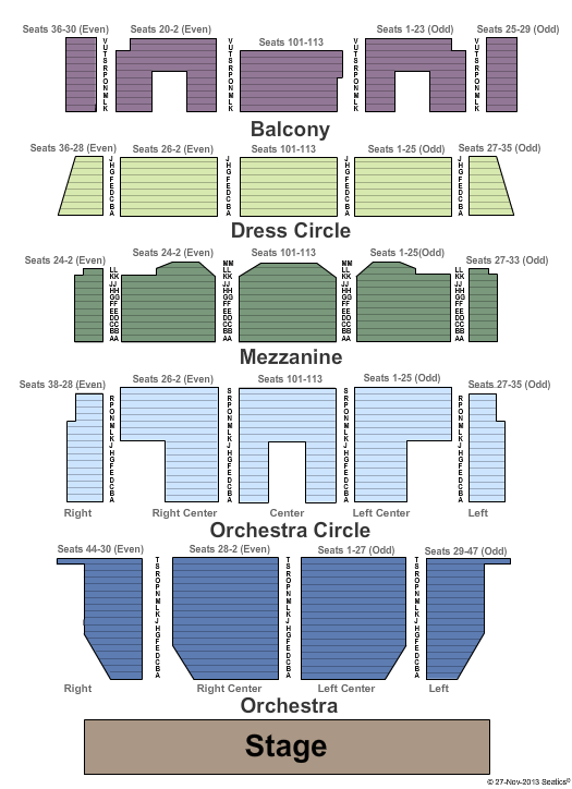 Newark Symphony Hall End Stage Seating Chart