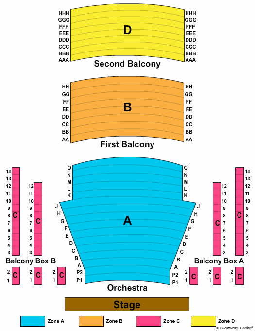 Newmark Theatre Standard Seating Chart