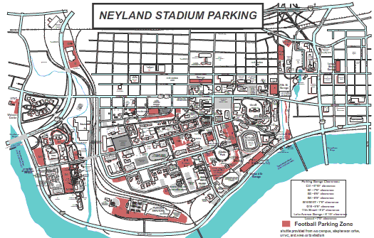 Neyland Stadium Parking Lots Parking Seating Chart