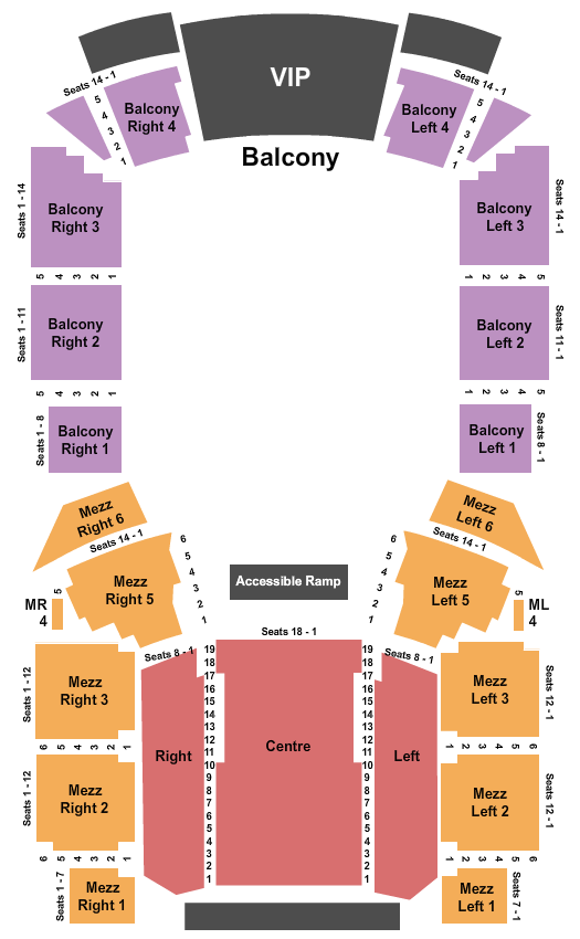 seating chart for Casino Avalon Ballroom At Niagara Fallsview Casino Resort - End Stage - eventticketscenter.com