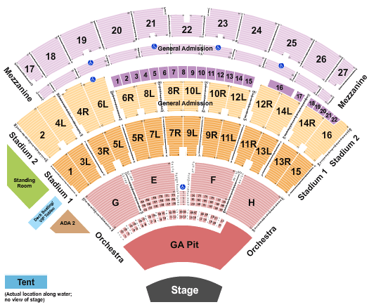 Jones Beach Seating Chart With Seat Numbers