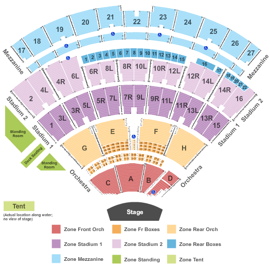 Northwell Health at Jones Beach Theater End Stage - IntZone 2 Seating Chart
