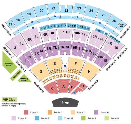 Northwell Health at Jones Beach Theater End Stage Int Zone Seating Chart