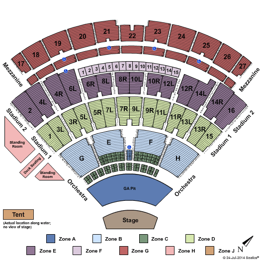 Northwell Health at Jones Beach Theater Endstage Large Pit - Int Zone Seating Chart