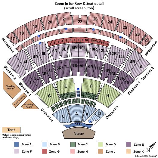 Northwell Health at Jones Beach Theater Endstage Pit - Int Zone Seating Chart