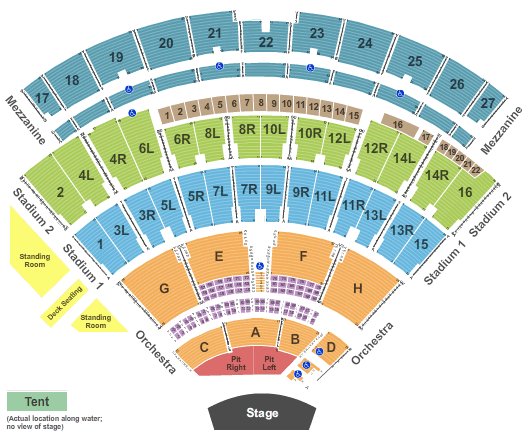 Northwell Health at Jones Beach Theater Endstage Pit3 Seating Chart