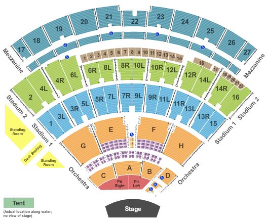 Northwell at Jones Beach Theater Endstage Pit3 Seating Chart