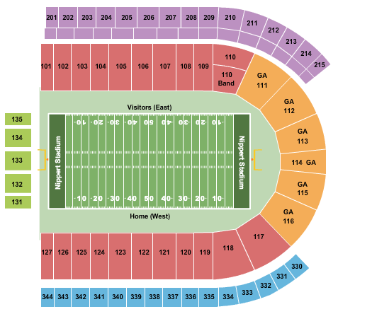 Nippert Stadium Standard Seating Chart