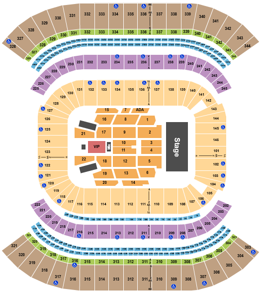 Nissan Stadium - Nashville Seating Map