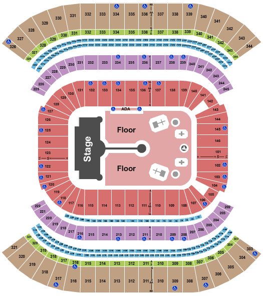 Nissan Stadium - Nashville Coldplay Seating Chart