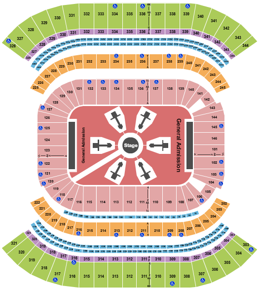 seating chart for Nissan Stadium - Nashville - Ed Sheeran - eventticketscenter.com