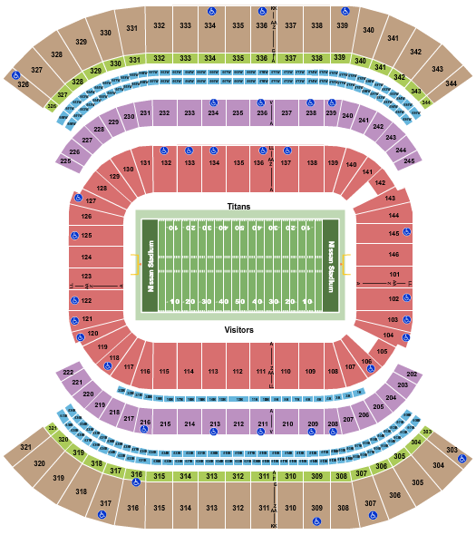 Nissan Stadium - Nashville Football Seating Chart