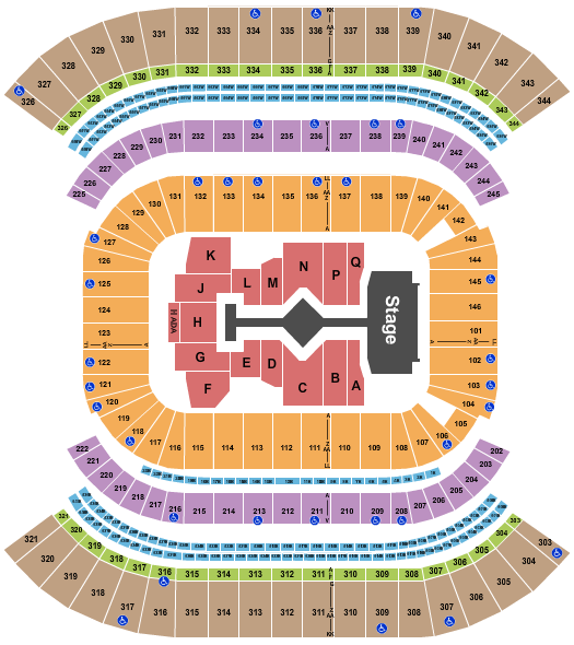 seating chart for Nissan Stadium - Nashville - Taylor Swift 2022 - eventticketscenter.com