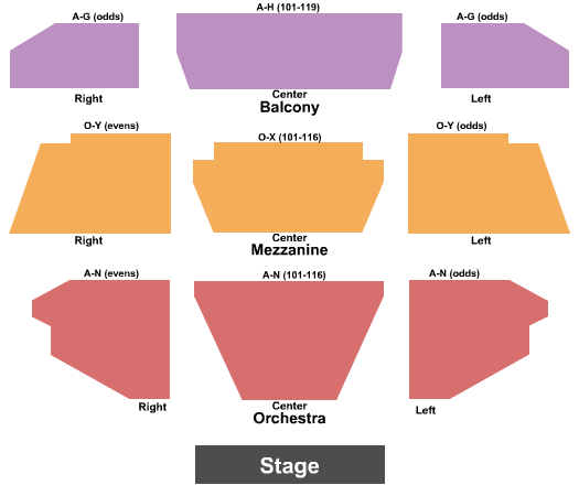 Niswonger Performing Arts Center - Greeneville End Stage Seating Chart