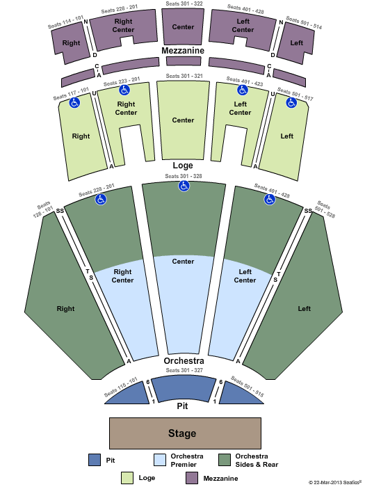Peacock Theater - Los Angeles End Stage Zone Seating Chart