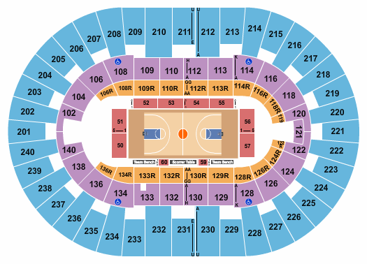 North Charleston Coliseum Basketball 1 Seating Chart