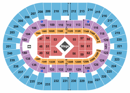 North Charleston Coliseum Center Stage Seating Chart