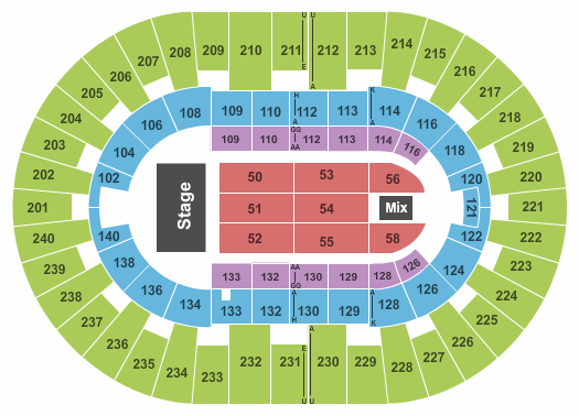 North Charleston Coliseum EndStage Seating Chart