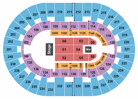 North Charleston Coliseum Endstage 3 Seating Chart