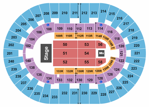 North Charleston Coliseum Endstage 4 Seating Chart