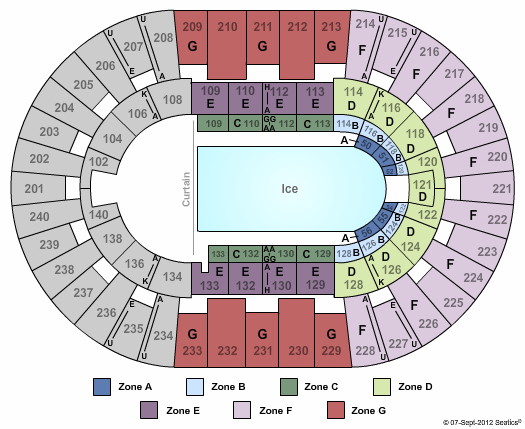 North Charleston Coliseum Ice Show Zone Seating Chart