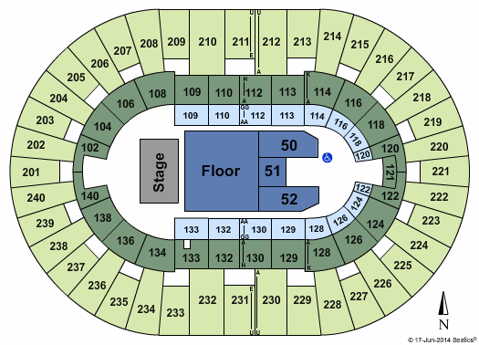 North Charleston Coliseum Jake Owen Seating Chart