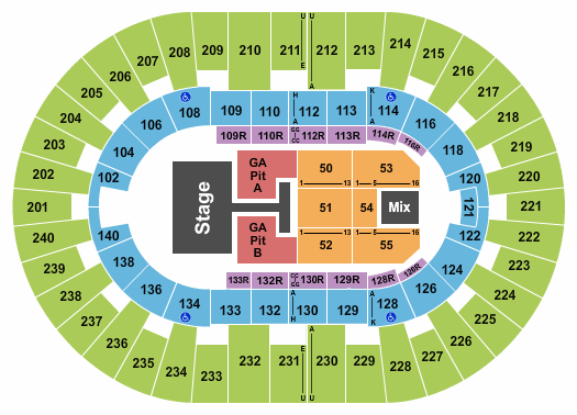 North Charleston Coliseum Old Dominion Seating Chart