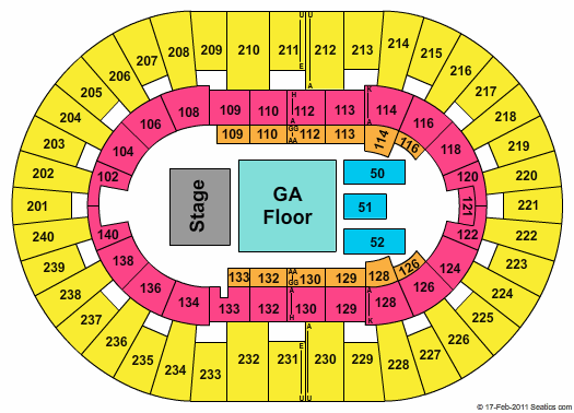 North Charleston Coliseum Sugarland Seating Chart
