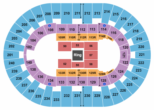 North Charleston Coliseum WWE 2021 Seating Chart