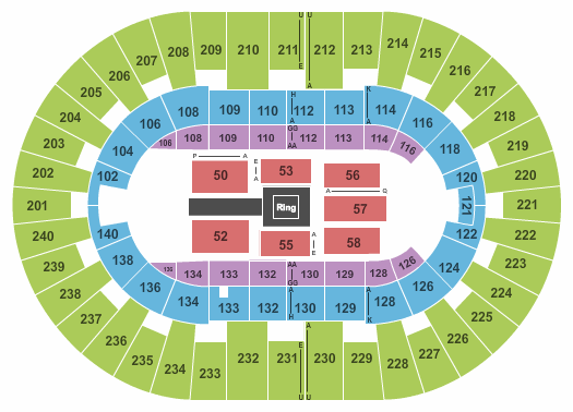 North Charleston Coliseum WWE 2017 Seating Chart