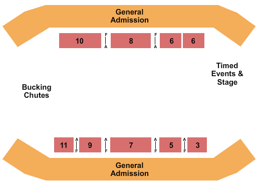 North Dakota State Fairgrounds Rodeo With GA Seating Chart