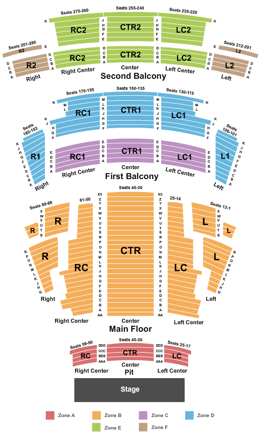 Northern Alberta Jubilee Auditorium End Stage Int Zone Seating Chart