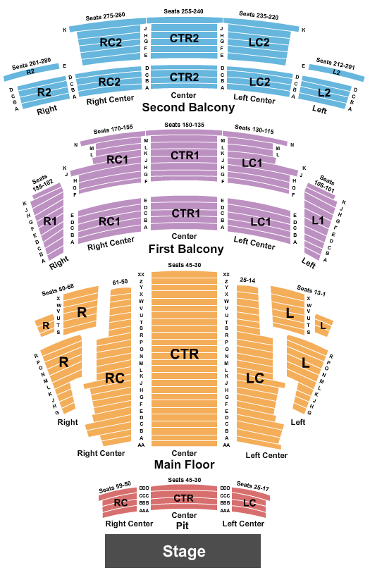 seating chart for Northern Alberta Jubilee Auditorium - End Stage - eventticketscenter.com