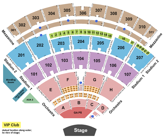 Northwell at Jones Beach Theater Endstage Pit 2 Seating Chart