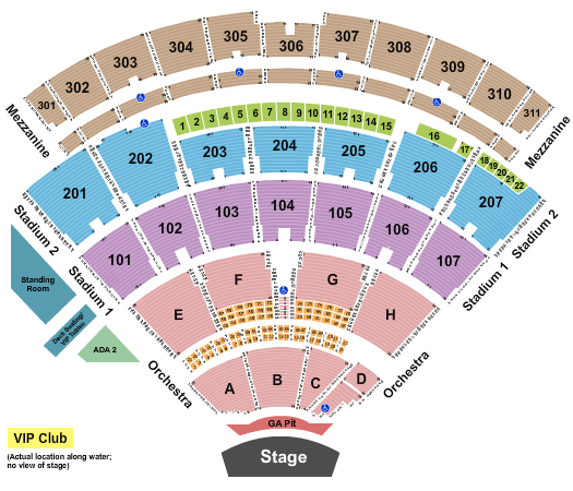 Northwell Health at Jones Beach Theater Endstage Pit Seating Chart