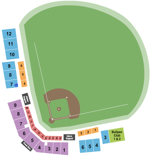 Northwest Federal Field at Pfitzner Stadium Baseball Seating Chart