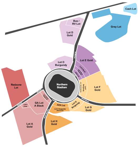 Northwest Stadium Parking Lots Parking 2 Seating Chart